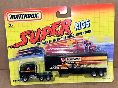 Matchbox Super Rigs / KENWORTH SEMI TRACTOR TRAILER-MATCHBOX RACING (DATED 1992) • $19.75