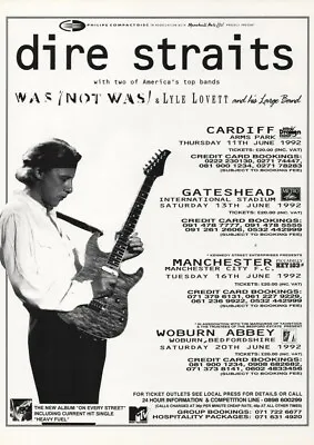 Dire Straits - UK Tour Dates 1992 - Full Size Magazine Advert • £5.99