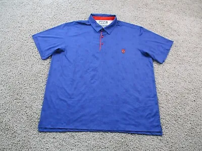 RSVLTS Polo Shirt Mens 3XL Blue Marvel Spiderman Webs Short Sleeve Stretch • $41.63