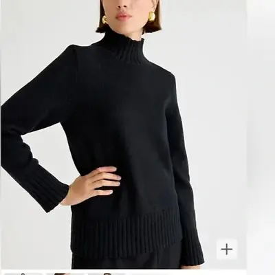 NWT J.Crew Cotton Turtleneck Sweater Size Small 100% Cotton Black • $34.99