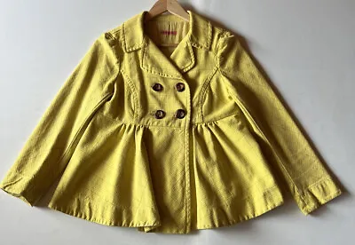 MANNING CARTELL  Jacke Women’s 10 Yellow & Black Pinstriped Button Pea Coatt • $20.16
