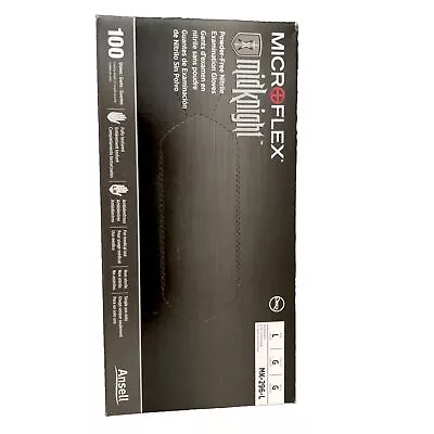 Microflex MidKnight Black Disposable Nitrile Gloves Size Large (Box Of 100) • $9.99