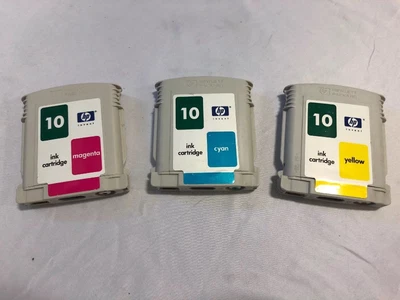 HP 10 Printer Ink Cartridge Color Magenta Cyan Yellow C4843a 2000c 2500c Bundle • $6.99