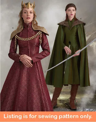 SEWING PATTERN Womens Costume - Medieval Queen Princess Ranger Dress Archer 8768 • $9.49