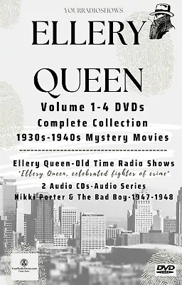 Ellery Queen Collection 9 Movies-4 DVDs+Ellery Queen 2 Old Time Radio Audio CDs • $24.99