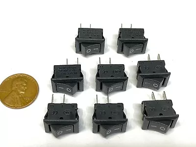 8 Pieces Black Rocker Switch 15mm X 10mm 6a 2pin Mini On Off Spst Kdc1 12v B22 • $8.44