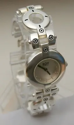 £27.16 • Buy Rare Women's Boy London Chunky Metal Designer Bracelet Watch New NOS 1990s