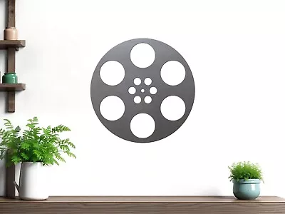 Movie Reel Metal Wall Art Decor Vintage Theater Room Sign Vacation Home Cabin • $21