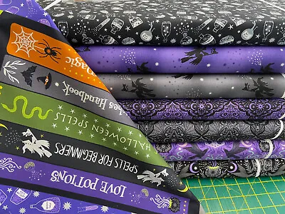 Lewis & Irene Cast A Spell Cotton Fabric By 1/4 M* Or Panel Halloween Gothic • £3.50