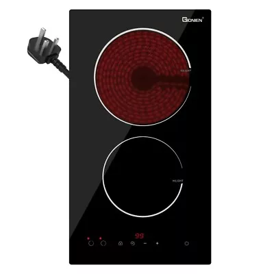 GIONIEN 30cm Ceramic Hob 2 Ring Electric Hob Plug In Double Electric Hobs • £72