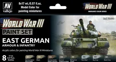 Vallejo 70224 WWIII East German Armour And Infantry Paint Set • $23.99