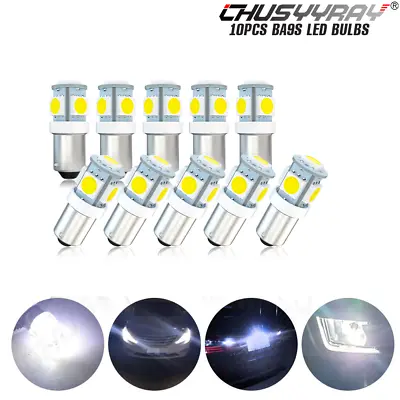 10Pcs 6V 6 Volt BA9S T4W 2835 1 LED Car Dash Map Light Side Parker Bulb White 6K • $7.99