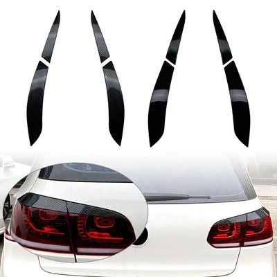 $38.43 • Buy Rear Tail Light Lamp Eyelid Trim Cover For VW Golf 6 MK6 Carbon Fiber 2008-2013