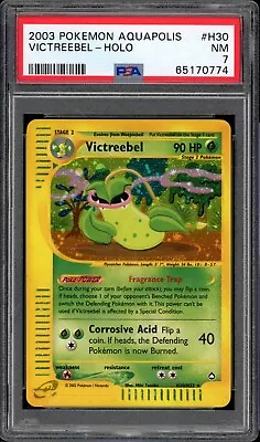 $6.50 • Buy Pokemon Victreebel Aquapolis Holo Rare #H30 PSA 7 -774