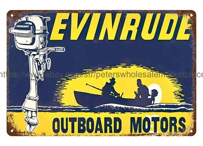 Metal Tins Collectible Evinrude Outboard Boat Motors Metal Tin Sign • $18.94