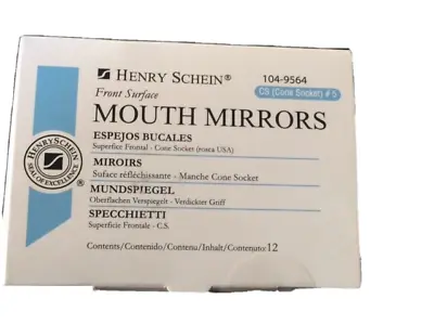 Dental Henry Schein  Mouth Mirror Front Surface Cone Socket #5  12/Box Miltex • $14.99
