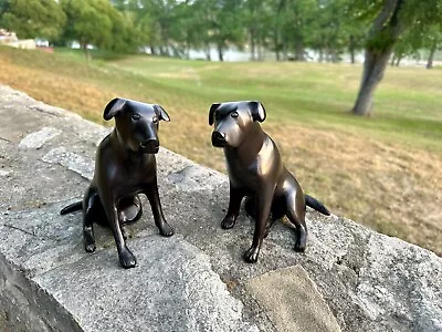 Restoration Hardware Cast Brass/Bronze Labrador Retriever Dog Bookends Sculpture • $49.99