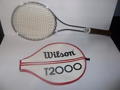 Vintage WILSON T2000 Steel Tennis Racquet With Cover Light 4 3/8 Grip • $39.99