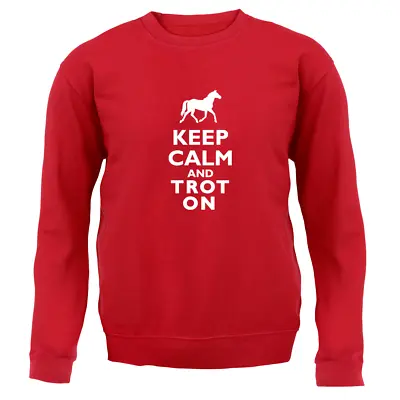 Keep Calm And Trot On - Kids Hoodie / Sweater - Horse Horses Racing Riding Ride • £16.95
