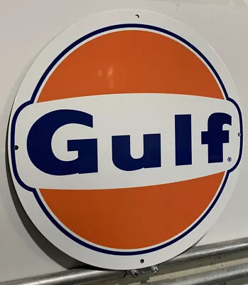 Vintage Style Racing Gulf Gasoline Oil Heavy Steel Metal Quality Sign • $49