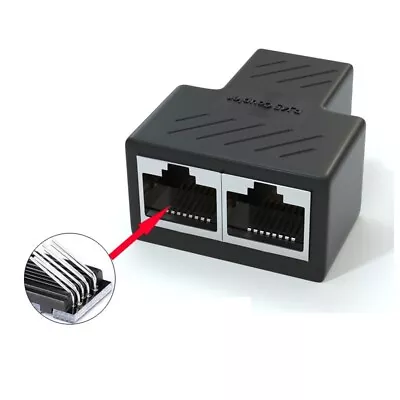 RJ45 Port Network Cable Splitter Extender Plug Adapter Split Into Two Split • $0.99