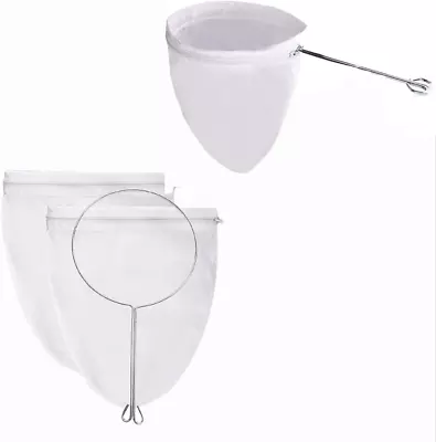Ultra Fine Mesh Strainer Bags With Zipper Reusable Filter Bags With Stainless S • $11.76