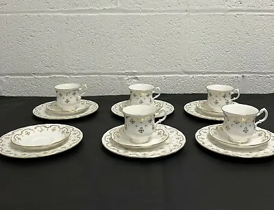 £45 • Buy  Vintage Royal Osborne China White & Gold Tea Set: Cups, Saucers & Side Plates  