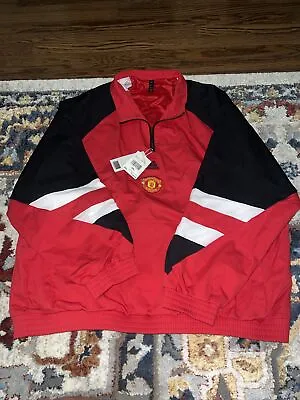 Adidas Manchester United Icon Top 1/4 Zip Soccer Jacket Mens Size 2XL - HT2000 • $75