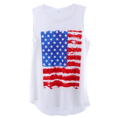 £11.21 • Buy  Sleeveless Flag Tank Top 4th July Vest American Casual Miss