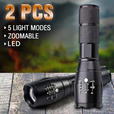 Super Bright Tactical Military LED Flashlight Flash Light Police Torch Zoomable • $9.50