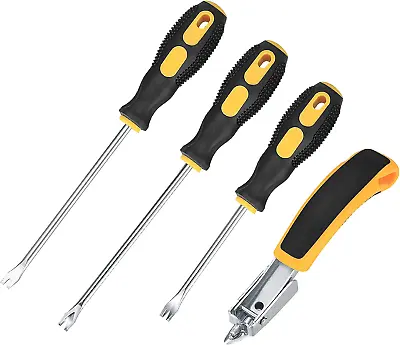 4 Pcs Upholstery Staple Remover Tack Lifter Tool Set Nail Puller Heavy Duty • £11.92