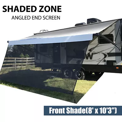 RV Awning Privacy Screen 8'x10'3'' W/ Zipper Trailer Camper Sunshade Replacement • $71.36