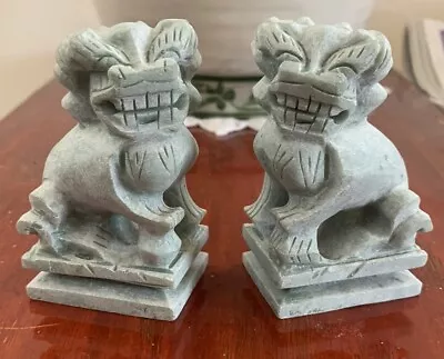Chinese Jade Foo Dogs/Lions Figures Pair Bundle X2 SEE DESCRIPTION • £25