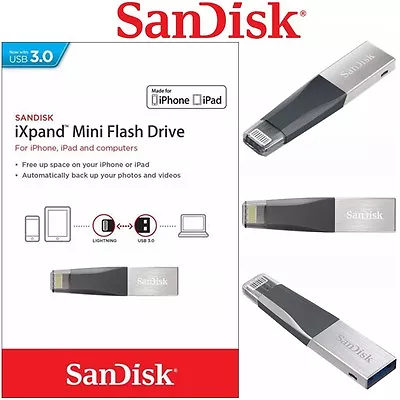 SanDisk IXPand Flash Drive Mini USB 3.0 32G 64G 128GB 16G Memory For IPhone IPad • $49.95