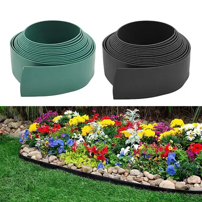 High Quality 10M Flexible Lawn Edging Grass Path Plastic Border Beds With PEGS • £19.95