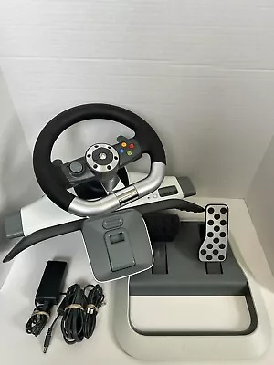 Microsoft Xbox 360 (WRW01) Racing Wheel With Force Feedback With Cables Included • $44.99