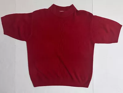 Norton Mcnaughton Short Sleeve Sweater Red Large Design Down Middle Front • $9.99