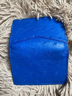 Blue Belly Ostrich Leather Credit Card Holder DOUBLE SIDE Genuine (any Colors) • $70