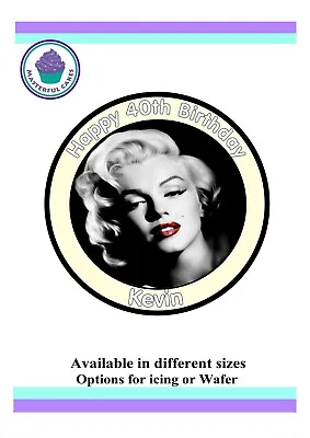 Marilyn Monroe Icing Or Wafer Paper Edible Toppers PRE-CUT In Various Sizes  • £3.95