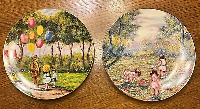 The Balloon Man & Picking Flowers Set Of 2 Plates By Dominic Mingolla 1977/79 • $22