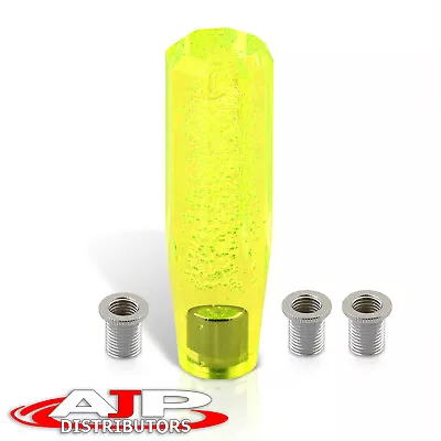 Universal 150mm 6  Yellow Crystal Bubble Style MT Gear Selector Shift Knob Lever • $17.99