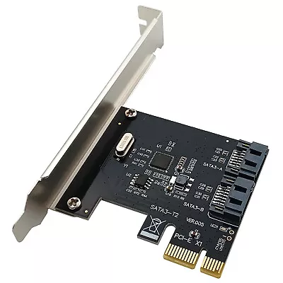 PCI Express To SATA 3.0 2 Port Adapter PC Server HDD DVD Drive Add-on Card 6Gbps • £12.71