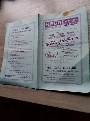 Cinema Progamme 1952 Colchester Regal Odeon Theatrethe Tales Of Hoffmann • £10