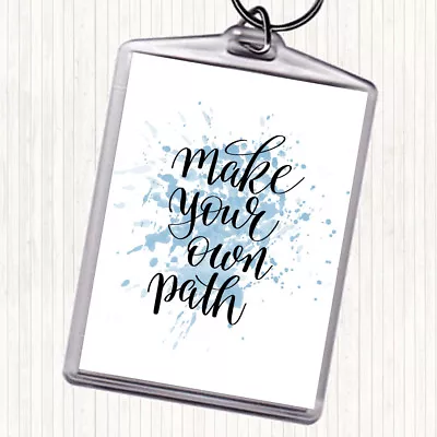 £4.99 • Buy Blue White Make Your Own Path Swirl Quote Keyring