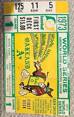 1973 World Series Ticket Stub Mets Vs Oakland Game 1 • $63.50