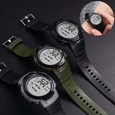 Military Men's Digital Watch LED Screen Sports Large Face Waterproof Wristwatch • $8.45