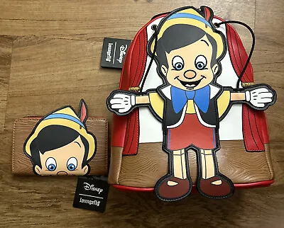 (Set Of 2) Disney X Loungefly Pinocchio Marionette Mini Backback & Wallet • $168.59