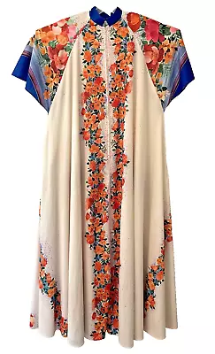 Vintage Georgie Keyloun Kaftan Flower Caftan 70s Loungewear One Size OS • $149.95