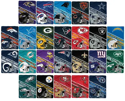 NFL Slant Raschel Throw Supersized Supersoft Royal Plush Blanket 60  X 80  • $44.99