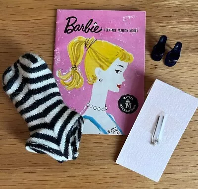 1960's Vintage Barbie - #1 Barbie 1959 Swimsuit Earrings Shoes Booklet • $31